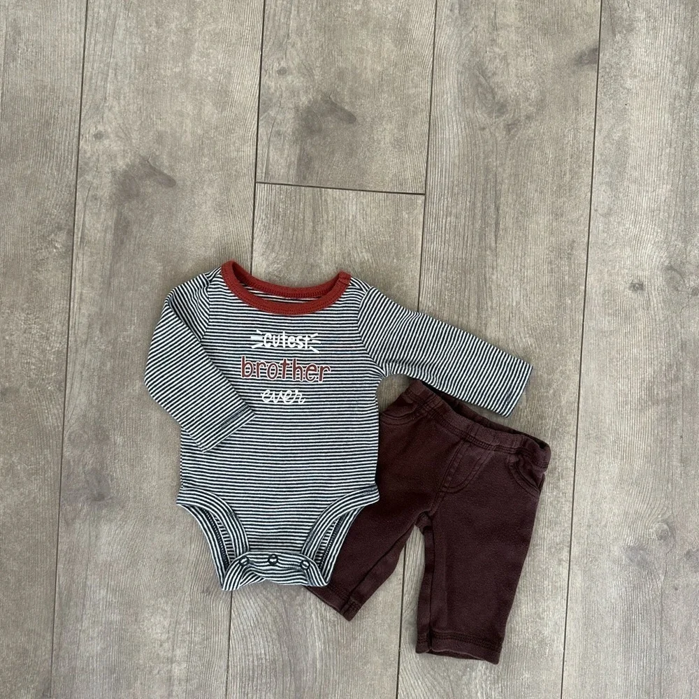 Carters newborn baby boy outfit cutest brother ever  Guc